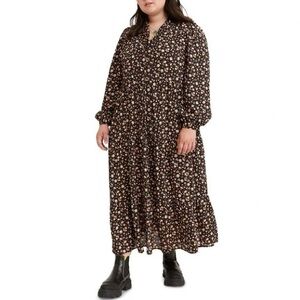 Levi’s Black Marisole Floral Dress with Necktie Size XXL
